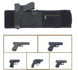 ITIMPORT Kabura PAS do 110cm na BROŃ PISTOLET Uniwersalny i MAGAZYNEK Mocny RZEP 3
