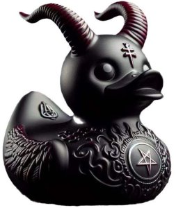 Kaczka KĄPIELOWA GOTHIC duck HEAVY METAL Czarna 15cm do WANNY PREZENT 1