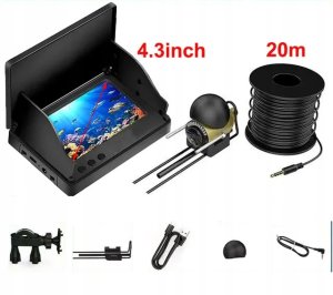 KAMERA PODWODNA Sonda WĘDKARSKA RYBACKA NURKÓW Poszukiwawcza IPS 4.3" 20m 3
