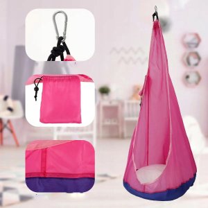 KOKON Huśtawka OGRODOWA DOMOWA dla DZIECI FOTEL WISZĄCY Siedzisko Różowy HQ 3