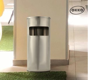 ROUND TRASH BIN WITH ASHTRAY T-Y0617S 2