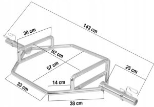 Trap bar gryf do przysiadów martwego ciągu 143 cm 2