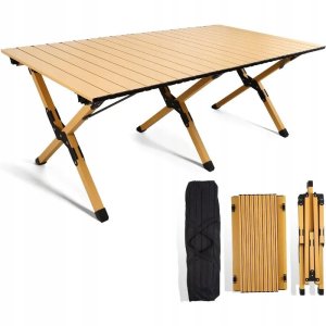 ITIMPORT Stół OGRODOWY 60x90cm MOCNY ODPORNY Kempingowy TORBA MOCNY STABILNY CZARNY 3