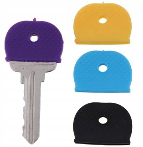 Nakładki KLUCZE Okrągłe KÓŁKA KOMPLET Identyfikatory ETYKIETY Silikon 32szt 2