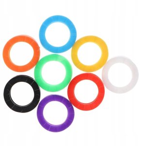 Nakładki KLUCZE Okrągłe KÓŁKA KOMPLET Identyfikatory ETYKIETY Silikon 32szt 4