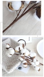 ITIMPORT Roślina BAWEŁNA Gałązka PIĘKNA OZDOBA 1szt RESTAURACJA SALON 53cm 8