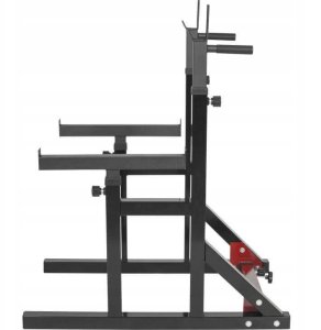 Stojak na sztangę do ćwiczeń + uchwyty do dipów udźwig 300 kg 9