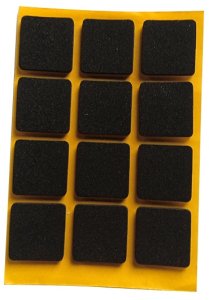 ADHESIVE PADS 2.5MM BLACK 20X20MM 12 1