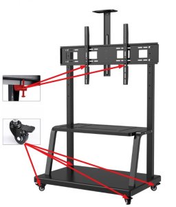 Stojak na Monitor Interaktywny lub Telewizor 60-120 cali 120kg KART-721 6