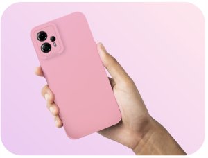 Etui do Motorola Moto G13 / G23 (Osłona Kamery, Różowe, Plecki)   Szkło 9H 5