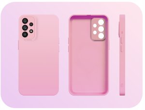 Etui do Samsung Galaxy A53 5G (Osłona Kamery, Różowe, Ochronne)   Szkło 9H 4