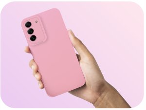 Etui do Samsung Galaxy S21 FE (Osłona Kamery, Różowe, Ochronne)   Szkło 9H 5