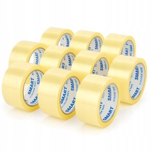 10PAK Taśma Pakowa Przezroczysta Bezbarwna Akrylowa 48mm/50y SMART Zestaw 1