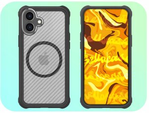 Hello Case Etui Pancerne do Apple iPhone 16 Plus (Do Magsafe, Karbon, Czarne) Szkło 6