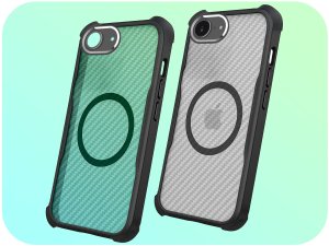 Etui Pancerne do Apple iPhone 16e (Do Magsafe, Karbon, Czarne)   Szkło 9H 3