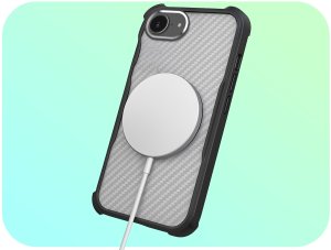 Etui Pancerne do Apple iPhone 16e (Do Magsafe, Karbon, Czarne)   Szkło 9H 4