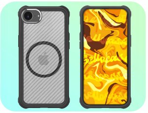 Etui Pancerne do Apple iPhone 16e (Do Magsafe, Karbon, Czarne)   Szkło 9H 6