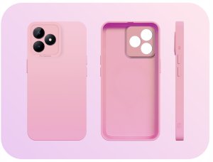 Etui do Realme C51 (Osłona Kamery, Różowe, Ochronne, Plecki, Case)   Szkło 11