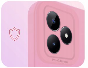 Etui do Realme C51 (Osłona Kamery, Różowe, Ochronne, Plecki, Case)   Szkło 3