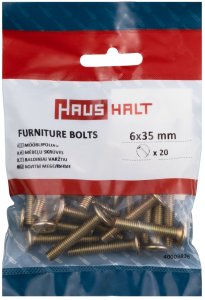 FURNITURE BOLT M6X35 YELLOW. 20 PCS 1
