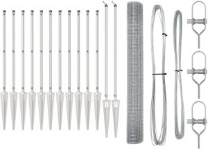 vidaXL Ogrodzenie z drutu węża z 13 słupkami mocującymi 1,4x25 m ze stali ocynkowanej 2