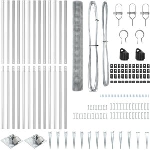 vidaXL Ogrodzenie z drutu węża z 13 słupkami mocującymi 1,4x25 m ze stali ocynkowanej 4