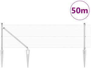 vidaXL Ogrodzenie spawane  z 13 pali z ostrzami 0.6x50 m Ocynkowana stal 3