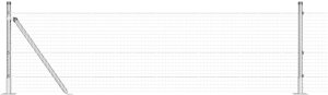 vidaXL Ogrodzenie z drutu spawanego z 7 słupkami z flanszami 0,4x10 m ze stali ocynkowanej 7