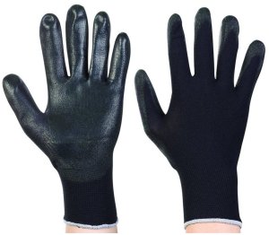 BLACK POLYEST PU GLOVESXL OKKO 12 PAIRS 1