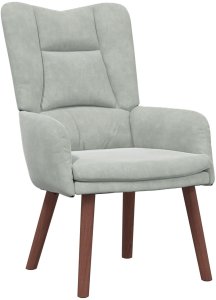 vidaXL Fotel relaksacyjny jasnoszary z weluru 2