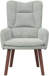 vidaXL Fotel relaksacyjny jasnoszary z weluru 4