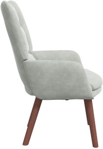 vidaXL Fotel relaksacyjny jasnoszary z weluru 5