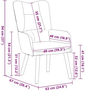 vidaXL Fotel relaksacyjny jasnoszary z weluru 8