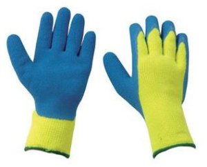 WARM GLOVES COVERED IN LATEX FOAM 2