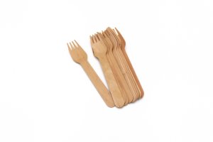 DISPOSABLE WOODEN FORK 10PCS 1