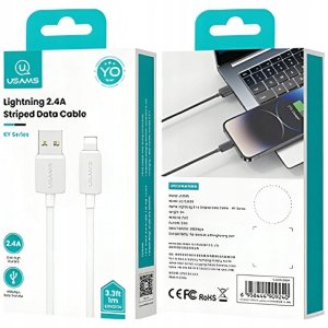 Kabel USB Usams USB-A - Lightning 1 m Biały 8