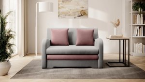 ELTAP Sofa rozkładana z funkcją spania ARIO jasnoszara/różowa 2