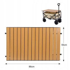 ITIMPORT WÓZEK TERENOWY PLAŻOWY Turystyczny ZAKUPY TRANSPORTOWY 150kg ze STOŁEM 88cm 5