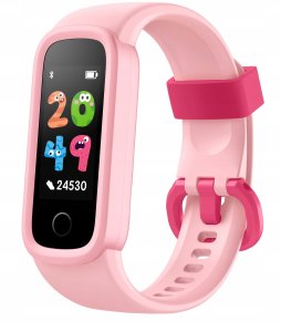 SMARTBAND Zegarek Wodoodporny Opaska dla Dzieci SmartWatch IP68 14 trybów / KR01 / Różowy 3