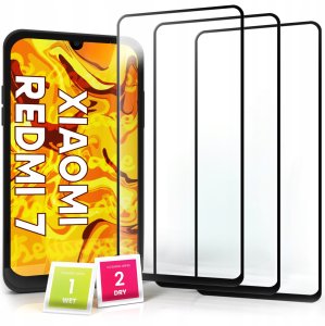 3-PAK Szkło Hartowane do Xiaomi Redmi 7 (na cały ekran, 9H, ochronne 5D) 1