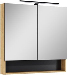 CAB MIRROR LAMELLO80 HAMILT OAK LIGHT 1