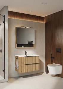 CAB MIRROR DECO 60 HAMILTON OAK LIGHT 2