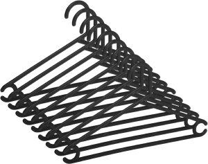 PLASTIC HANGER BLACK LSP037 10PCS 1