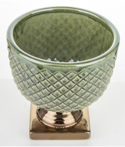 Osłonka zielono-złota 18,5x17x17 cm IRMA - II na złotej podstawce 3