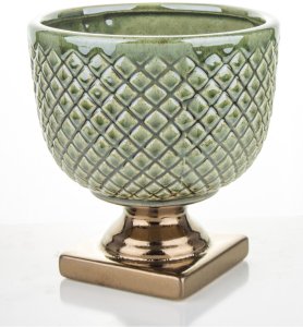 Osłonka zielono-złota 18,5x17x17 cm IRMA - II na złotej podstawce 4