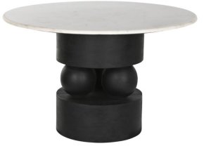 Okrągły stół z białym marmurowym blatem 120 cm KALINA 3