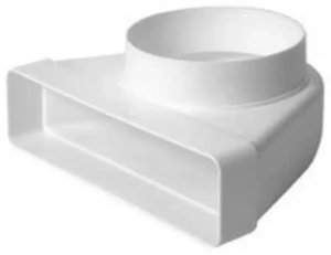 Duct elbow KLD29-125, 220 x 90 mm x DN125, rectangular - round 2