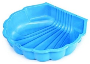 Sandbox - swimming pool, shell-shaped, blue, 102 x 88 x 20 cm 1