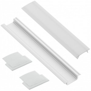LED strip profile set PTV, straight, millable, white, 2 m 1