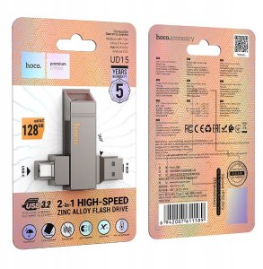 HOCO pendrive USB A + USB C UD15 128GB USB3.2 8